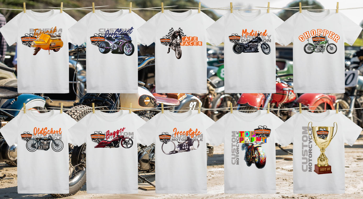 Trička pro vítěze soutěže Big Lake Custom, na Euro Bike Festu v Pasohlávkách, od ANTIQUEGARAGE.cz