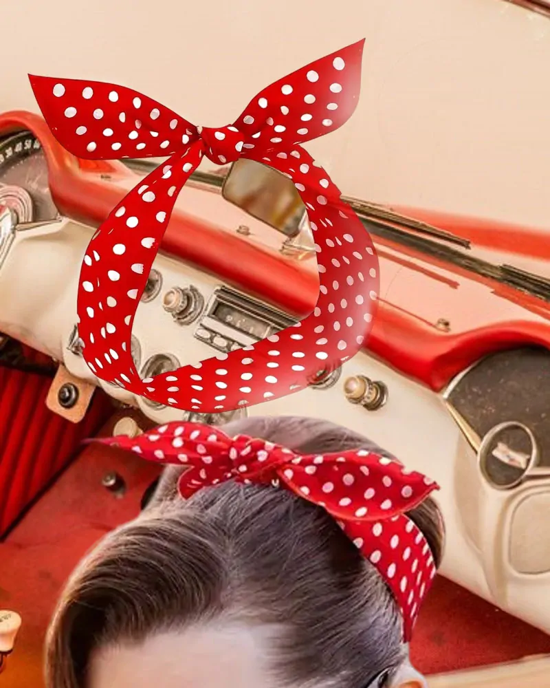 Stuha do vlasů Rockabilly PinUp - červená
