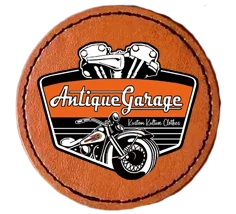 kožená nášivka kruh Antique Garage barevná