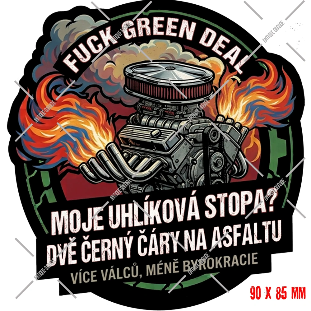 Samolepka FUCK GREEN DEAL - uhlíková stopa
