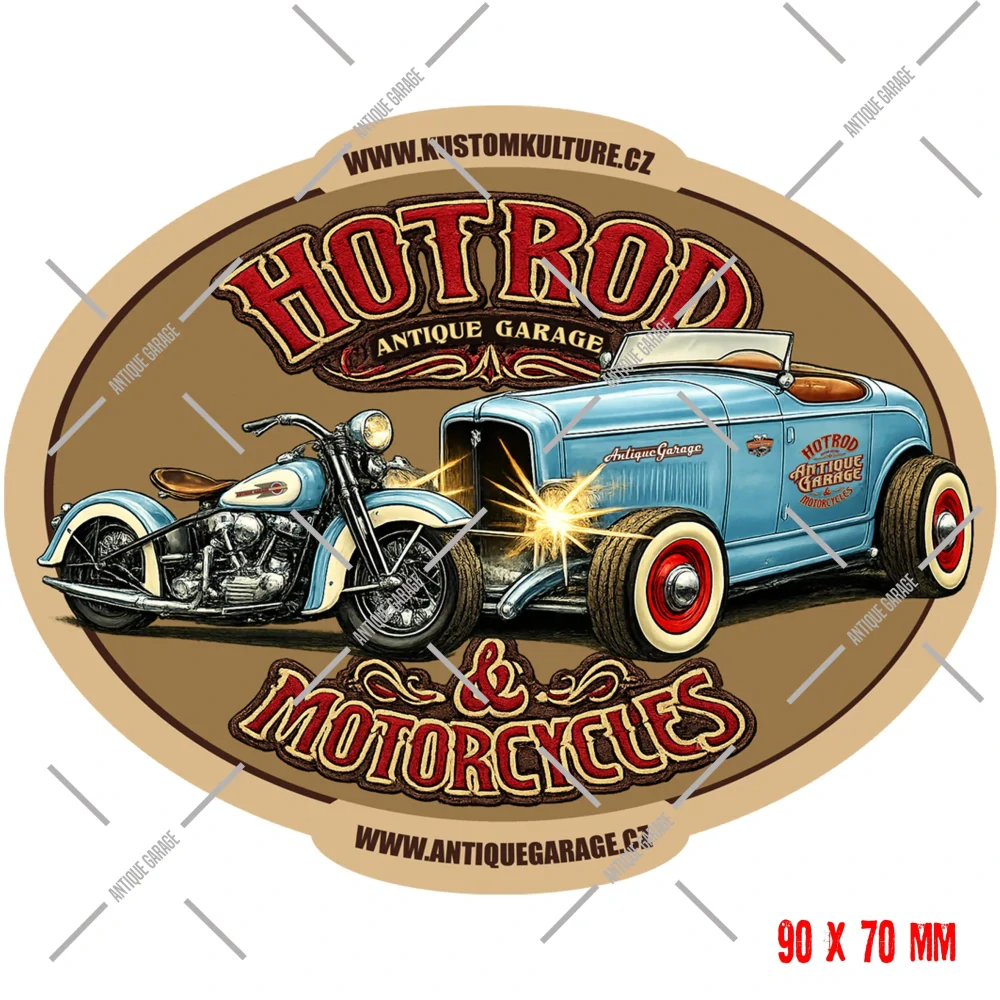Samolepka Hot Rod Motorcycles Retro
