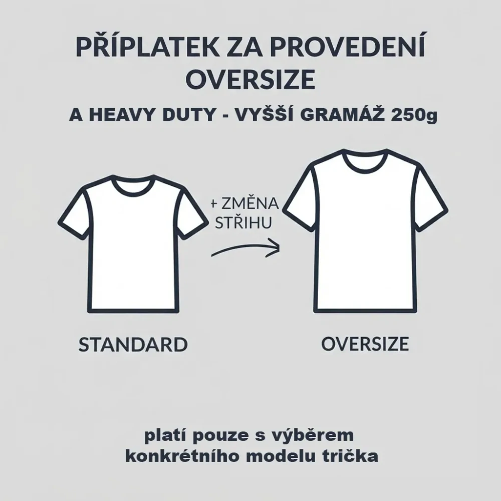 Oversize velikost trička - příplatek
