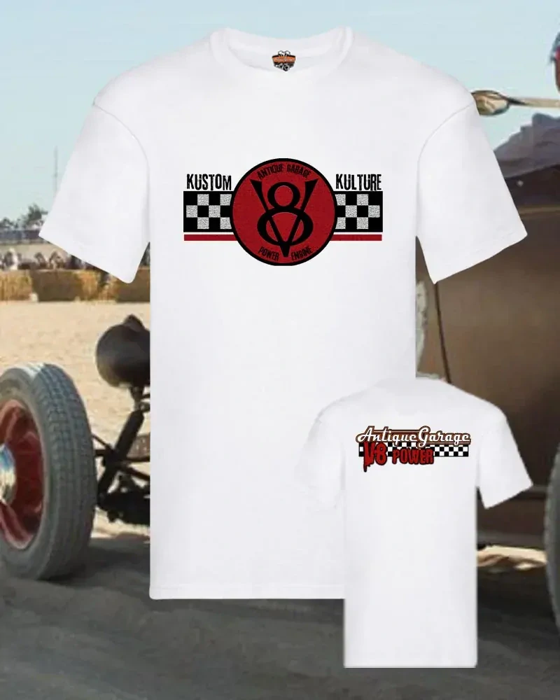 Tričko V8 round & race flag