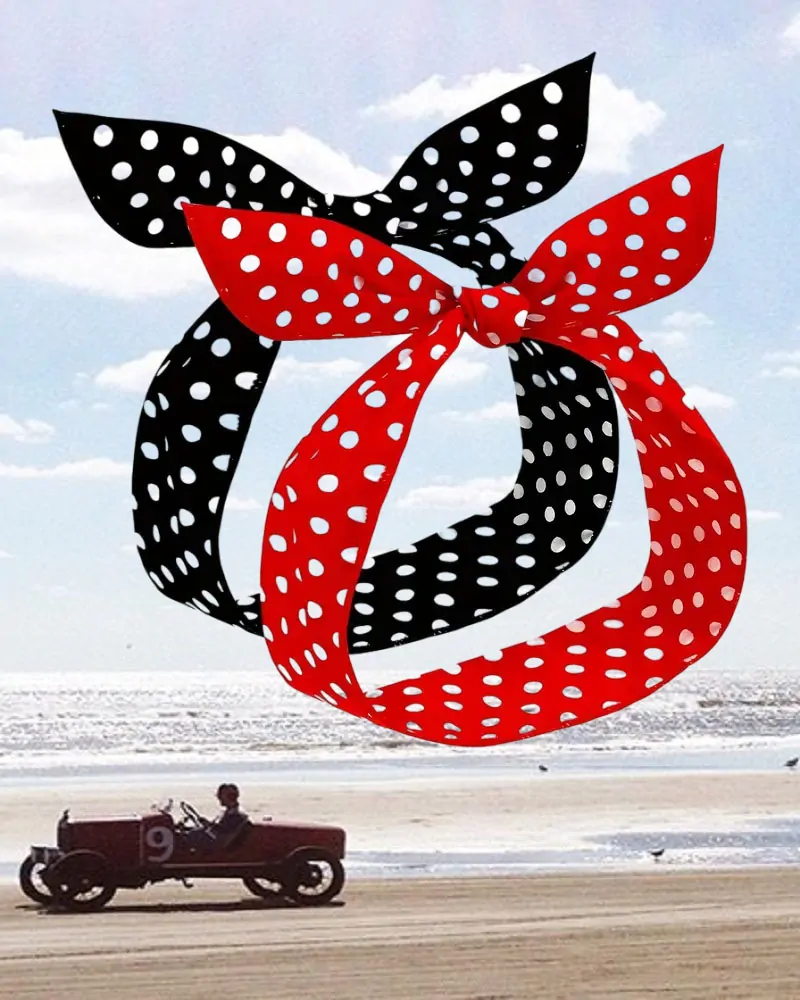 Stuha do vlasů Rockabilly PinUp - červená