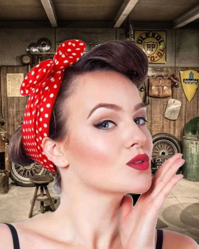 Stuha do vlasů široká Rockabilly PinUp