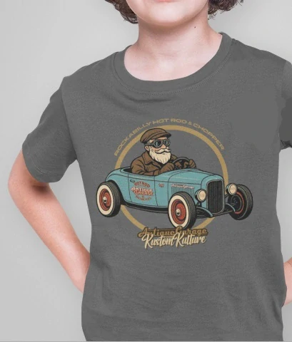 Dětské tričko HOT ROD Blue Roadster Antique Garage