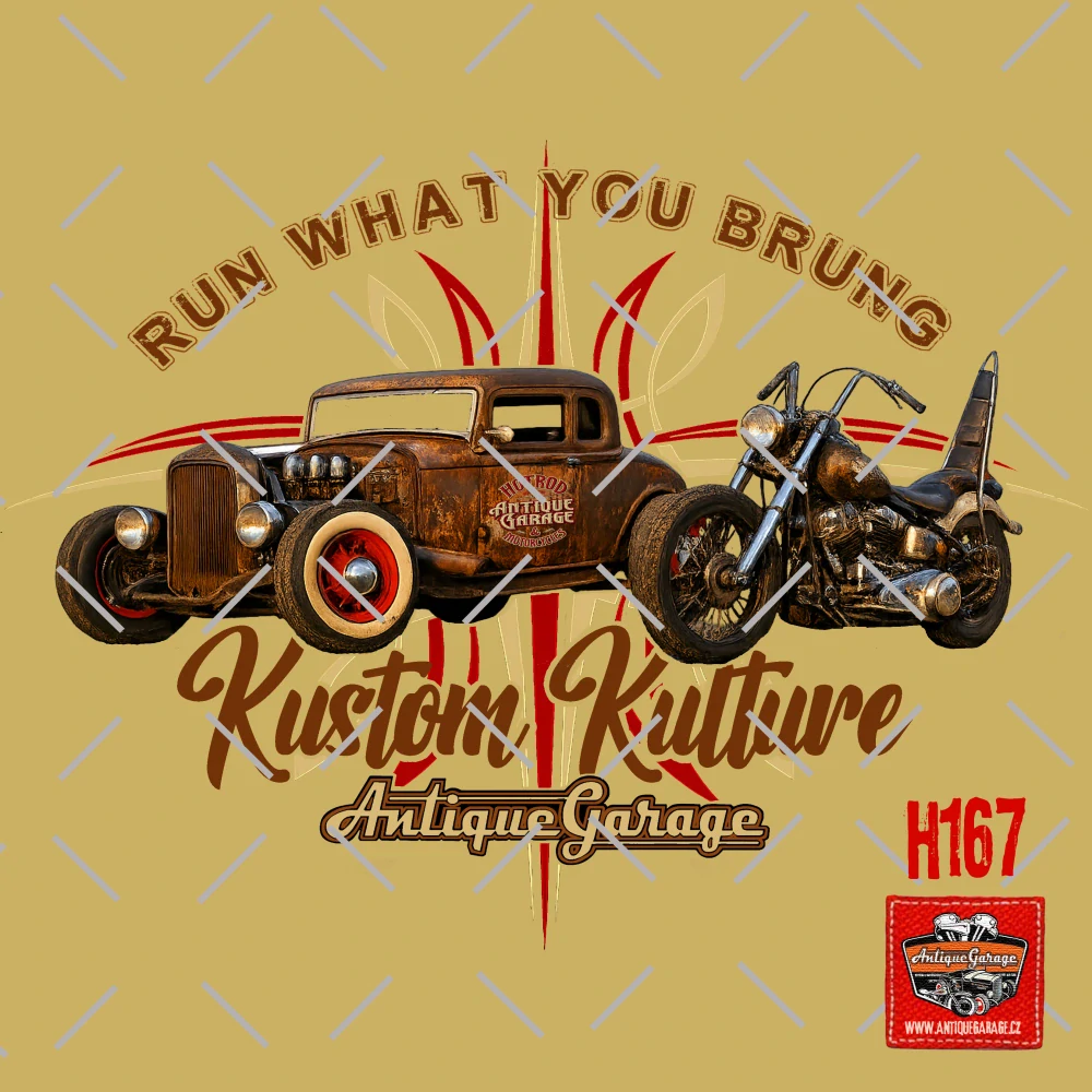 Tričko KUSTOM KULTURE HotRod & Chopper Pinstripe