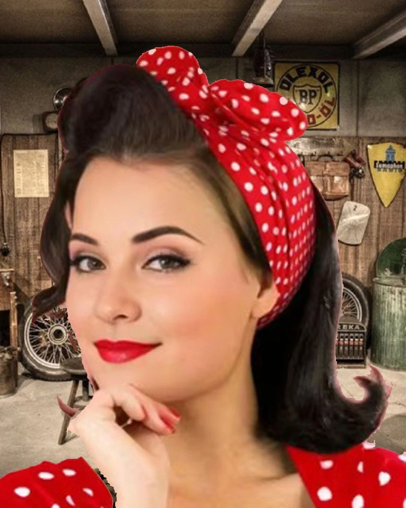 Stuha do vlasů široká Rockabilly PinUp