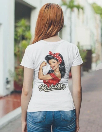 Dámské tričko Rockabilly We Can Do It