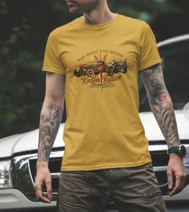 Tričko KUSTOM KULTURE HotRod & Chopper Pinstripe