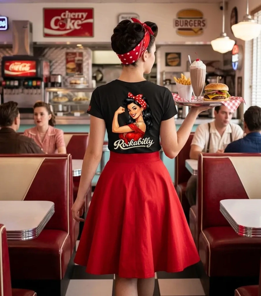Dámské tričko Rockabilly We Can Do It