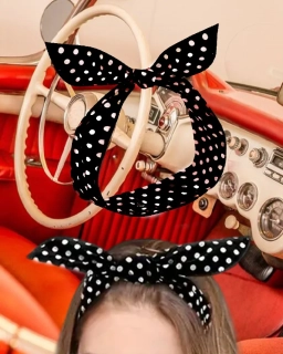 Stuha do vlasů Rockabilly PinUp - černá