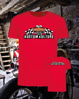 Tričko KUSTOM KULTURE ČERVENÉ