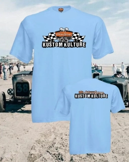 Tričko KUSTOM KULTURE MODRÉ