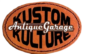 kožená nášivka ovál Antique Garage Kustom Kulture