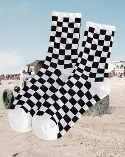 Ponožky Race Flag / šachovnice