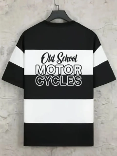Pruhované triko PRISON Old School Motorcycles
