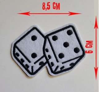 Nášivka Bílé kostky / Dice white