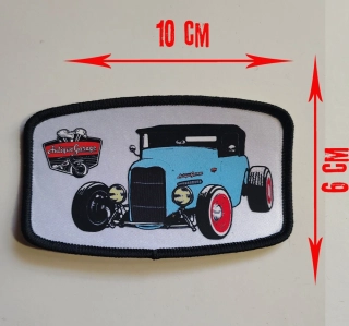 Nášivka Blue Hot Rod Antique Garage