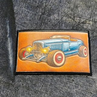 Nášivka Blue Hot Rod Leather L