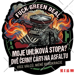 Samolepka FUCK GREEN DEAL - uhlíková stopa