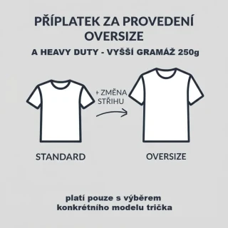 Oversize velikost trička - příplatek
